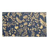 Elegantes Gold Glitzer Foliage Navy-Blue Design Kissenbezug (Rückseite-Links)