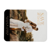 Elegantes Gold Glitzer Foto Save the Date Magnet (Horizontal)