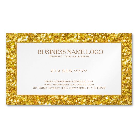 Elegantes Gold Glitzer Glitzern Muster Magnetische Visitenkarte (Vorderseite)