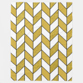 Elegantes Gold Glitzer Herringbone Zickzack Muster Fleecedecke (Vorderseite)