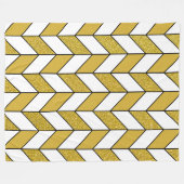 Elegantes Gold Glitzer Herringbone Zickzack Muster Fleecedecke (Vorderseite (Horizontal))
