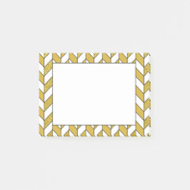 Elegantes Gold Glitzer Herringbone Zickzack Muster Post-it Klebezettel