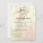 Elegantes Gold Glitzer Herz, Dress Brautparty Einladung (Vorderseite)