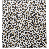 Elegantes Gold Glitzer Leopard Muster Duschvorhang (Vorderseite)