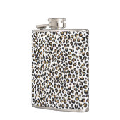 Elegantes Gold Glitzer Leopard Muster Flachmann (Links)