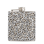 Elegantes Gold Glitzer Leopard Muster Flachmann (Vorderseite)