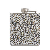 Elegantes Gold Glitzer Leopard Muster Flachmann (Rückseite)