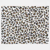 Elegantes Gold Glitzer Leopard Muster Fleecedecke (Vorderseite (Horizontal))