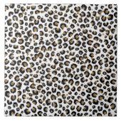 Elegantes Gold Glitzer Leopard Muster Fliese (Vorderseite)