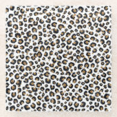 Elegantes Gold Glitzer Leopard Muster Glasuntersetzer (Vorderseite)