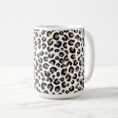 Elegantes Gold Glitzer Leopard Muster Kaffeetasse (VorderseiteRechts)