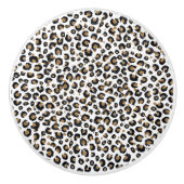 Elegantes Gold Glitzer Leopard Muster Keramikknauf (Vorderseite)