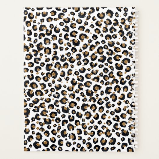 Elegantes Gold Glitzer Leopard Muster Planer (Rückseite)