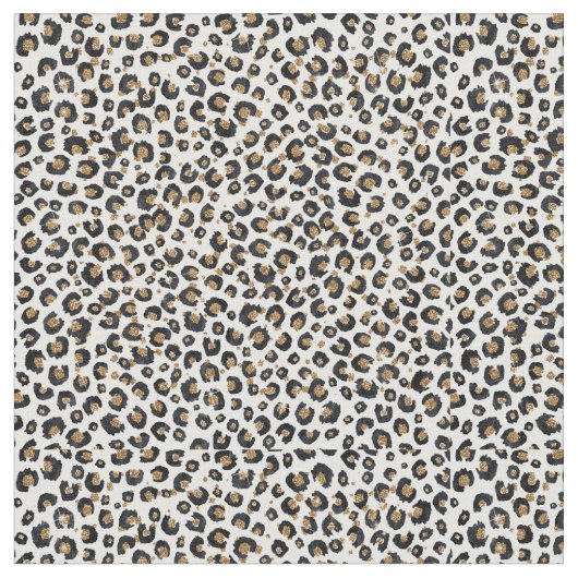 Elegantes Gold Glitzer Leopard Muster Stoff (Nahaufnahme)