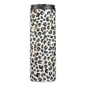 Elegantes Gold Glitzer Leopard Muster Thermosbecher (Rückseite)
