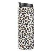 Elegantes Gold Glitzer Leopard Muster Thermosbecher (Nach rechts gedreht)