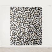 Elegantes Gold Glitzer Leopard Muster Wandteppich (Vorderseite)