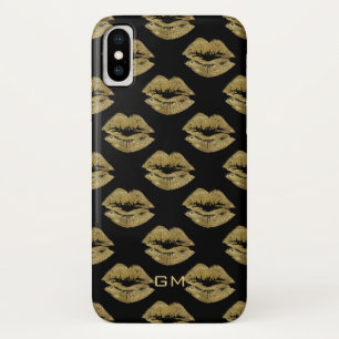 Elegantes Gold Glitzer Lips Muster Case-Mate iPhone Hülle