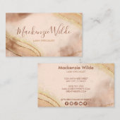 Elegantes Gold Glitzer Marble Agate Chic Skript Visitenkarte (Vorne/Hinten)