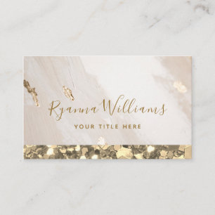 Elegantes Gold Glitzer & Marmorkalligrafie-Skript Visitenkarte