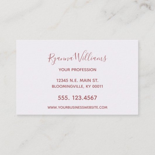 Elegantes Gold Glitzer & Marmorkalligrafie-Skript Visitenkarte (Rückseite)