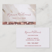 Elegantes Gold Glitzer & Marmorkalligrafie-Skript Visitenkarte (Vorne/Hinten)