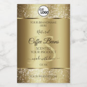 Elegantes Gold Glitzer Monogram Product Labels Log Lebensmitteletikett (Einzelnes Label)