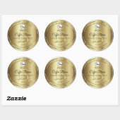 Elegantes Gold Glitzer Monogram Product Labels Log Runder Aufkleber (Blatt)