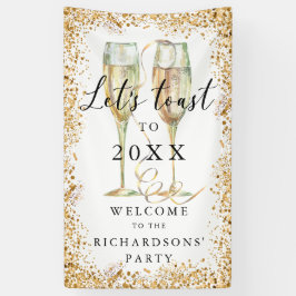 Elegantes Gold Glitzer Party Willkommensbanner Banner