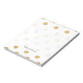 Elegantes Gold Glitzer Polka Dots Muster Notizblock (Rotiert)