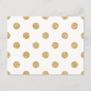 Elegantes Gold Glitzer Polka Dots Muster Postkarte
