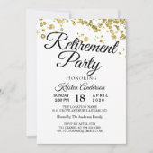 Elegantes Gold Glitzer Retirement Party Einladung (Vorderseite)