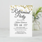 Elegantes Gold Glitzer Retirement Party Einladung (Stehend Vorderseite)