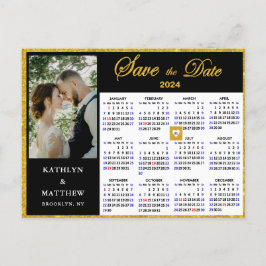 Elegantes Gold Glitzer Script Foto Save the Date Ankündigungspostkarte