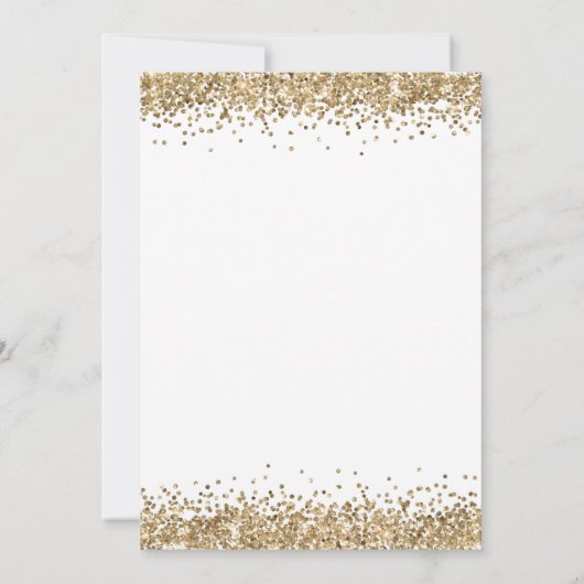 Elegantes Gold Glitzer Script Silvester Party Einladung (Rückseite)