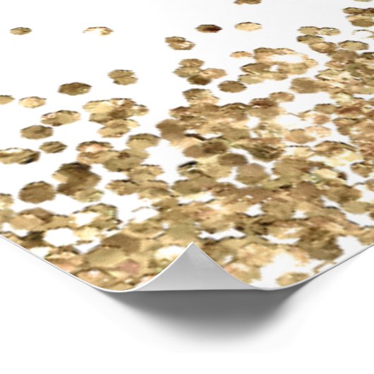 Elegantes Gold Glitzer Script Willkommen bei Baby  Poster (Ecke)