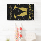 Elegantes Gold Glitzer Sparkle Silvester Party Banner (Insitu)