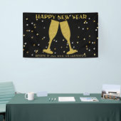 Elegantes Gold Glitzer Sparkle Silvester Party Banner (Messeveranstaltung)