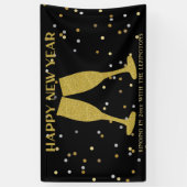 Elegantes Gold Glitzer Sparkle Silvester Party Banner (Vertikal)