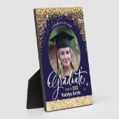 Elegantes Gold Glitzer Sparkling Abschluss Foto Fotoplatte (Seite)