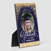 Elegantes Gold Glitzer Sparkling Abschluss Foto Fotoplatte (Seite)