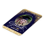 Elegantes Gold Glitzer Sparkling Abschluss Foto Magnet (Linke Seite)
