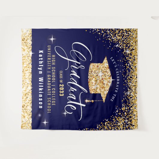 Elegantes Gold Glitzer Sparkling Abschluss Foto Wandteppich (Vorderseite (Horizontal))