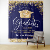 Elegantes Gold Glitzer Sparkling Abschluss Foto Wandteppich (Beispiel)