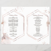 Elegantes Gold Glitzer Washes Frame Wedding Progra Flyer (Hinten)