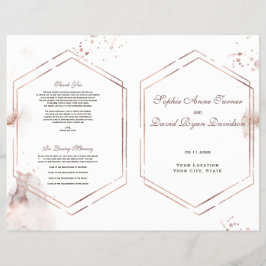 Elegantes Gold Glitzer Washes Frame Wedding Progra Flyer