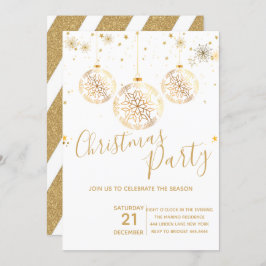 Elegantes Gold Glitzer Weihnachts-Party Einladung