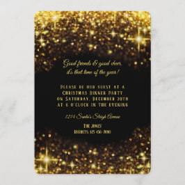 Elegantes Gold Glitzer Weihnachtsabend Party Einladung