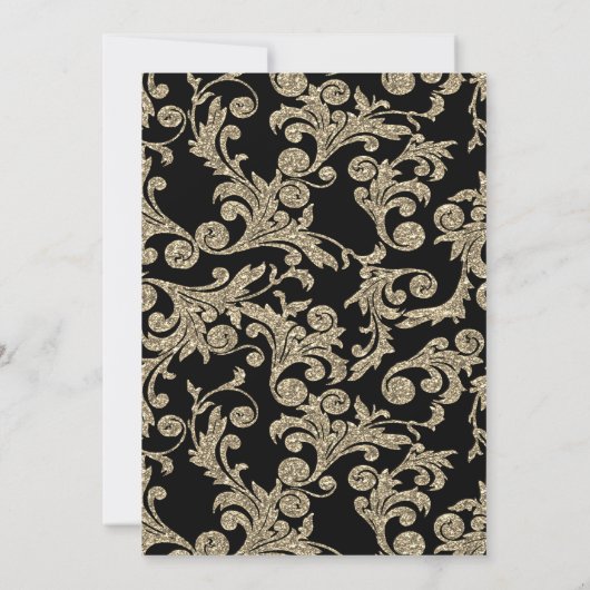 Elegantes Gold Glitzer Wirbel Brautparty Einladung (Rückseite)