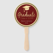 Elegantes Gold Graduate Celebration Foto Fächer (Vorderseite)